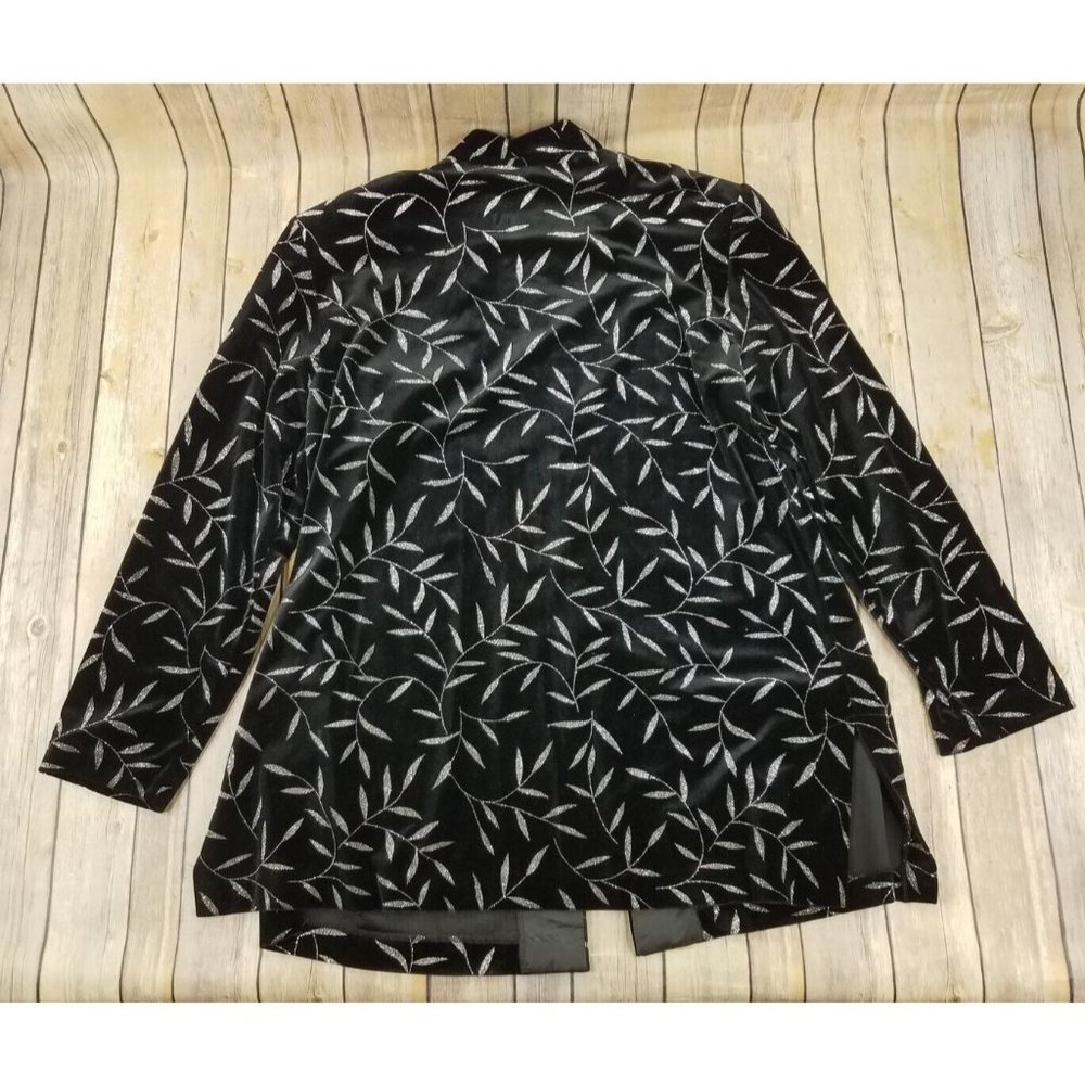 JBS Ltd Women’s Black Velvet Jacket Size 15 W Hippie Evening Wear Leaves B13 - Picture 9 of 12